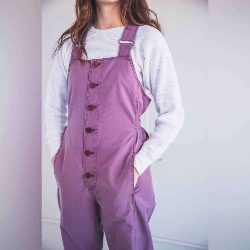 Caron Callahan Bria Jumpsuit Mulberry Canvas OG $395 Size M - Picture 2 of 12